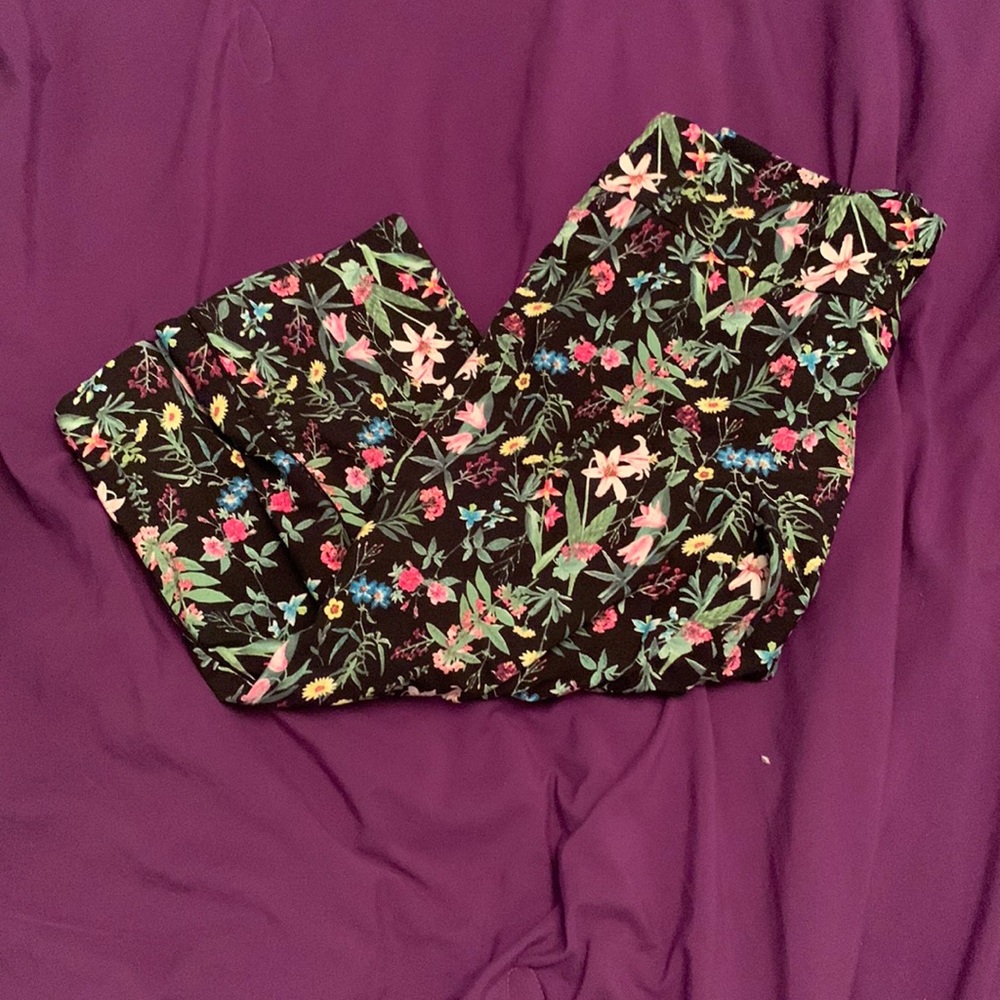 Roz & Ali flower pull on capris size 12P